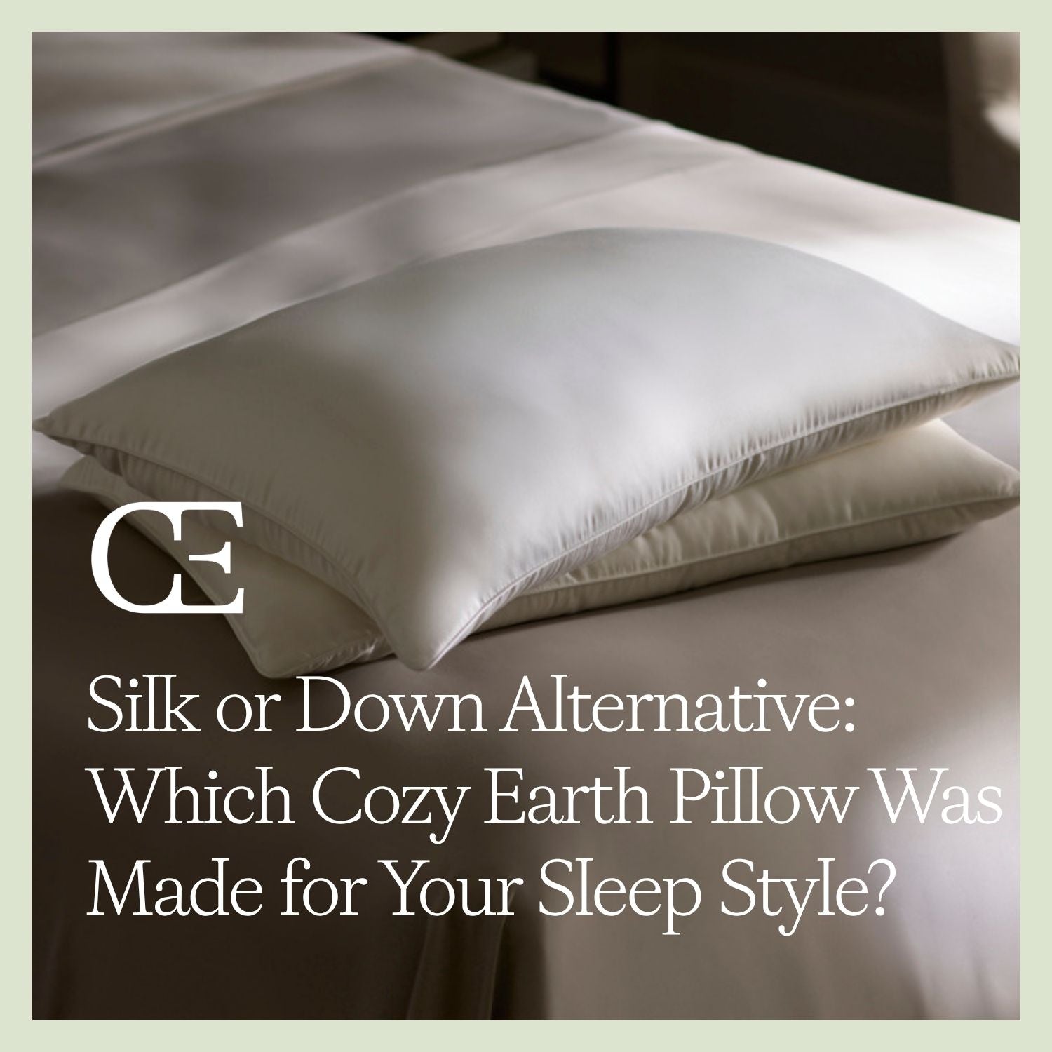 two pillows stacked on a bed