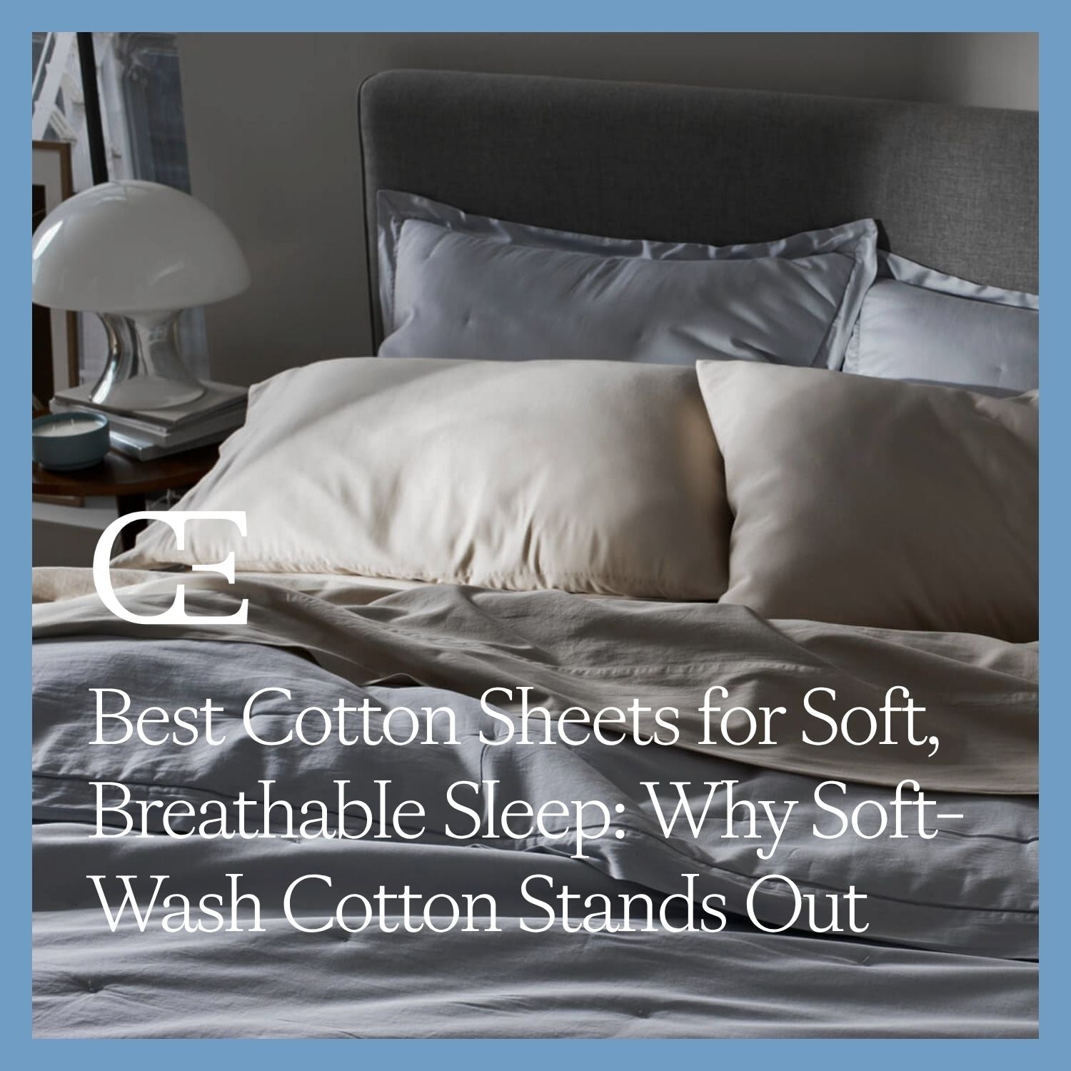 A bed featuring Cozy Earth Soft-Wash Cotton Bedding