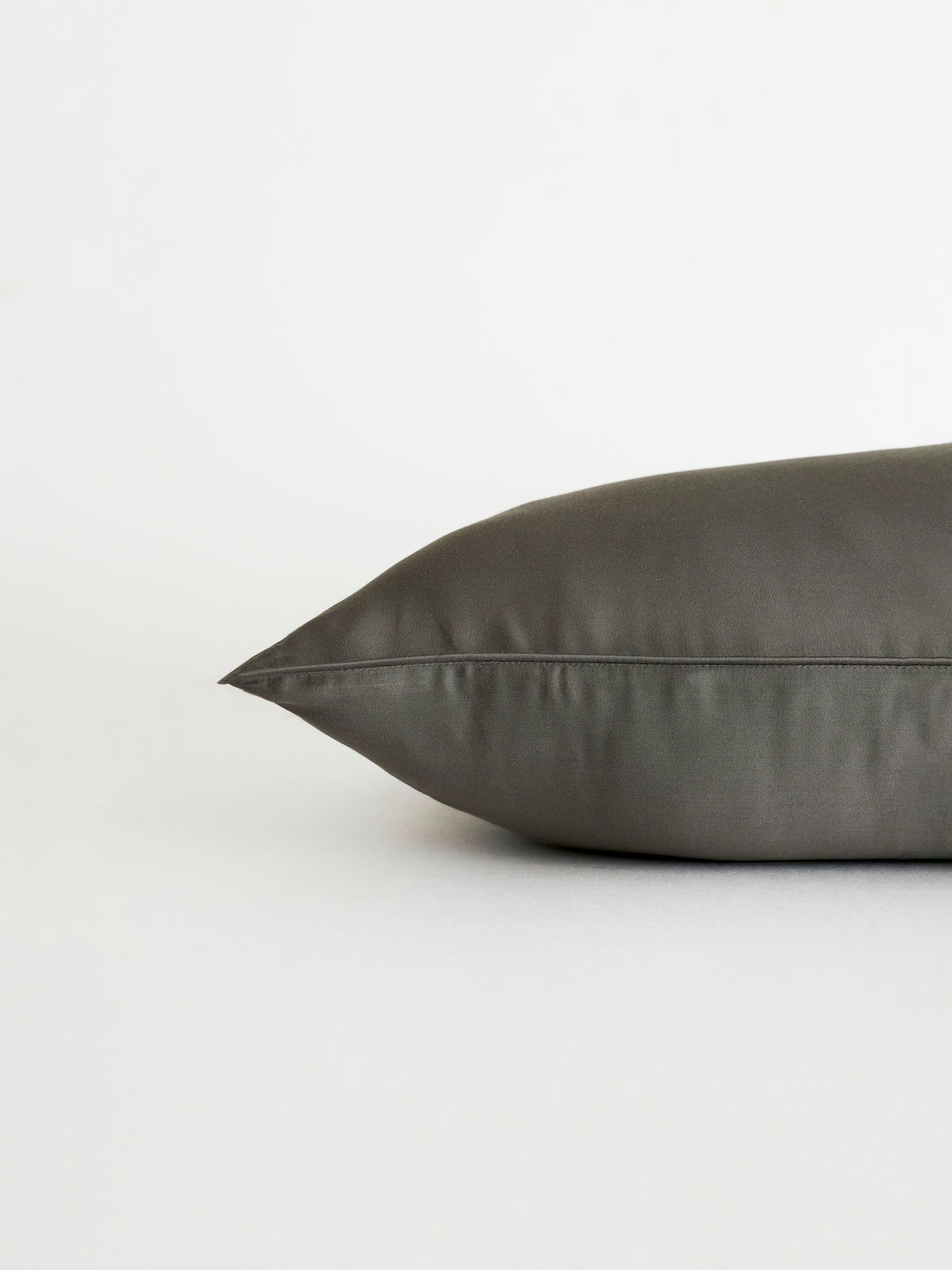 Charcoal travel pillowcase with white background 