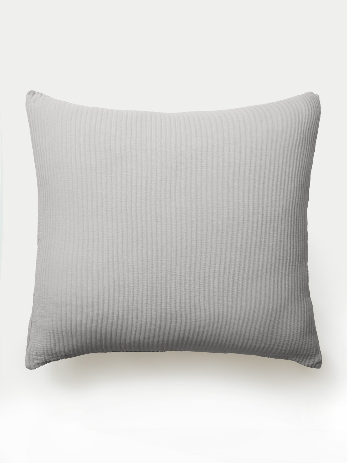Light Grey coverlet euro sham with white background 