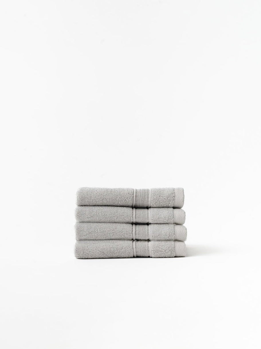Light grey washcloths folded with white background |Color:Light Grey