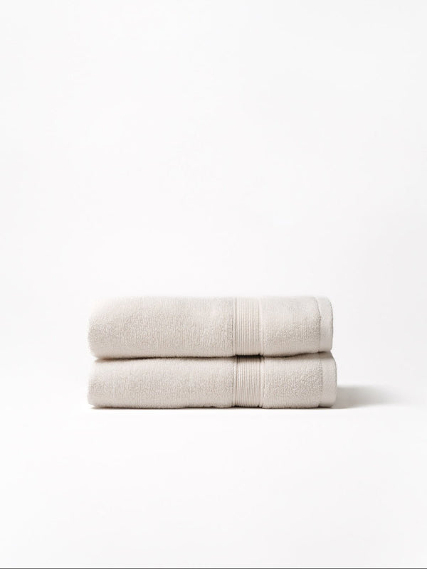 Seashell hand towels folded with white background |Color:Seashell