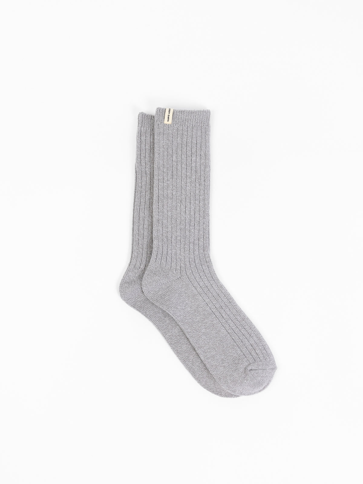 Cozy Earth Plush Lounge Calf Sock 1-Pack in Stone 