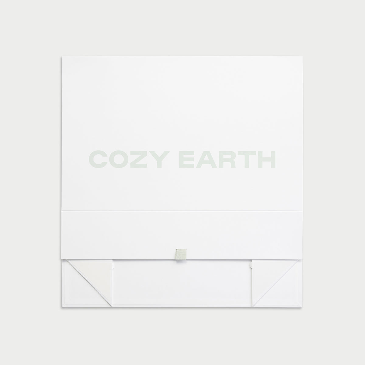 Closed and flattened cozy earth gift box 