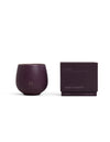 A deep purple Cozy Earth Candle EVOKE in a rounded cup with "CE" embossed on the front sits beside a matching purple box labeled "Evoke." Size: 9.2 oz (260 g).