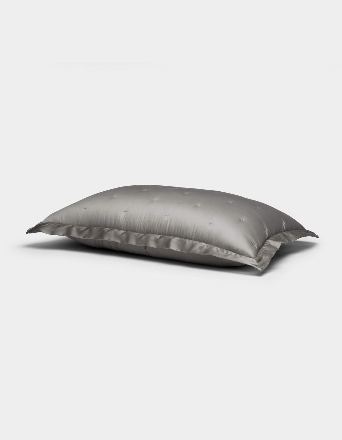 A single Cozy Earth Bamboo Quilted Sham in gray with a subtle star pattern is displayed on a plain white background.