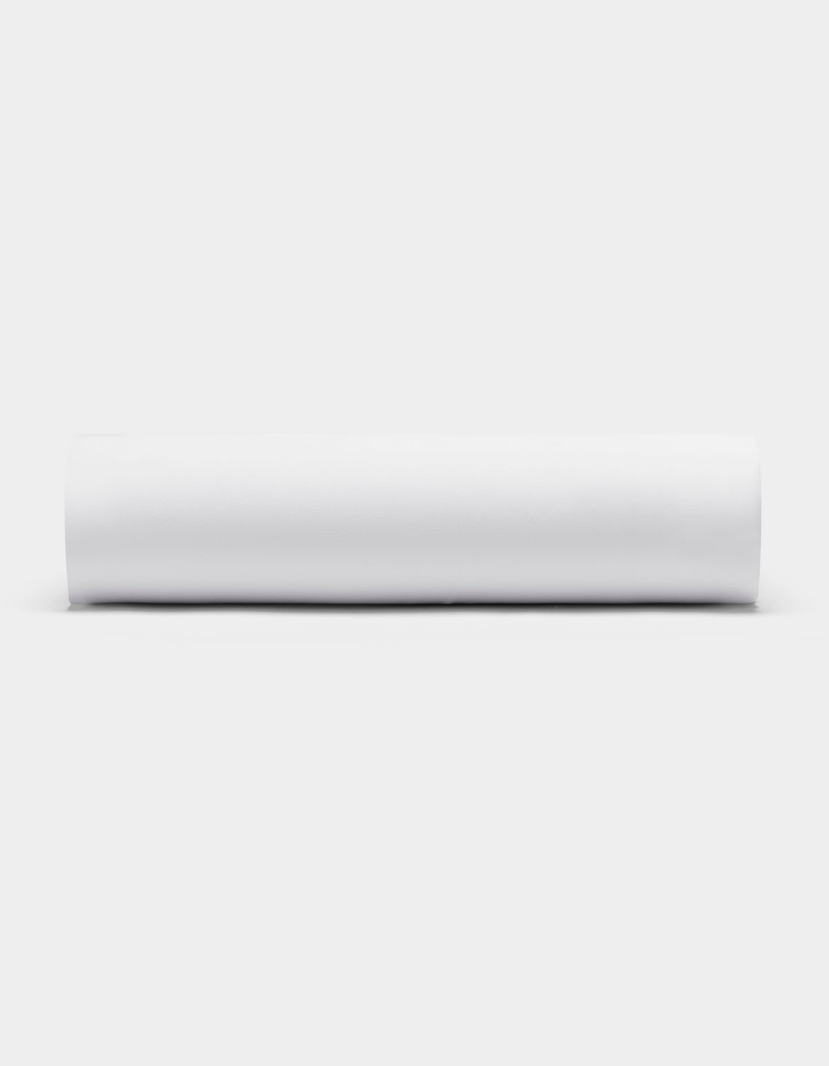 A Cozy Earth Bamboo Fitted Sheet, neatly rolled in a white cylinder, is displayed horizontally against a white background.