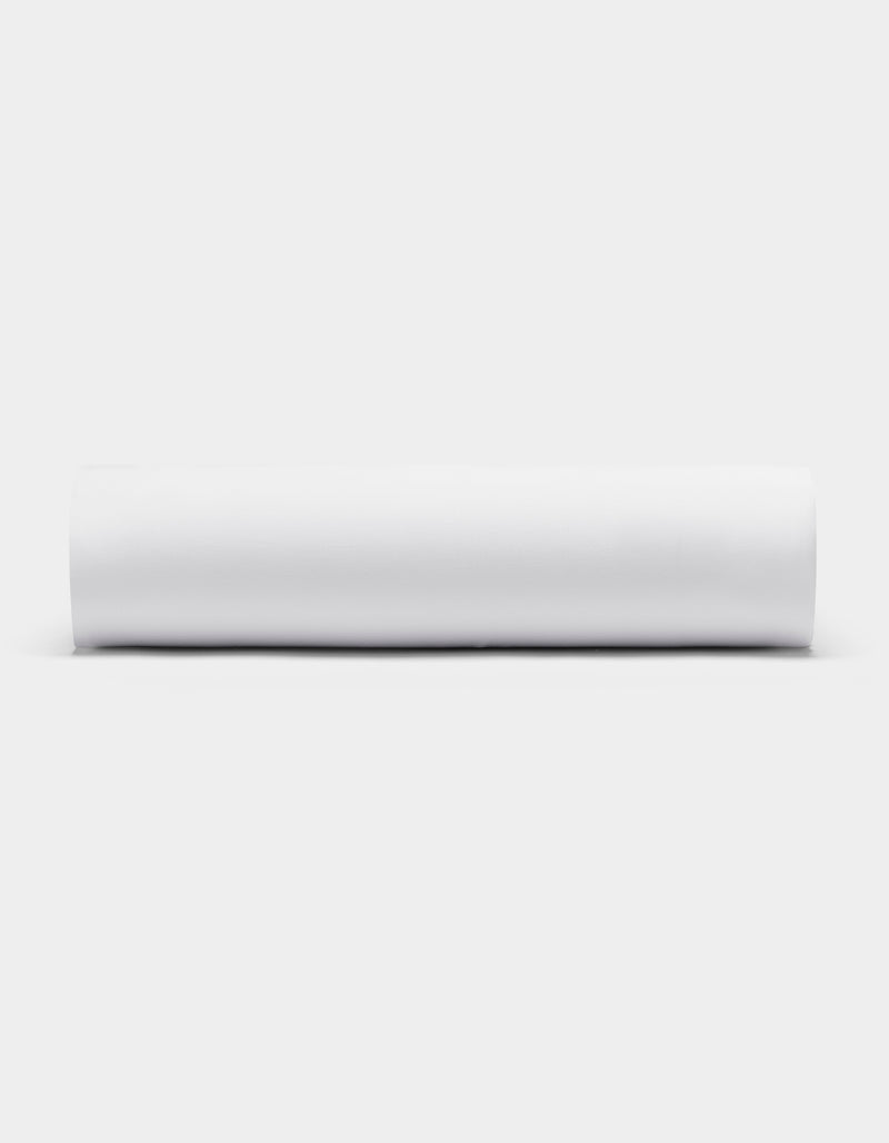 A Cozy Earth Bamboo Fitted Sheet, neatly rolled in a white cylinder, is displayed horizontally against a white background.