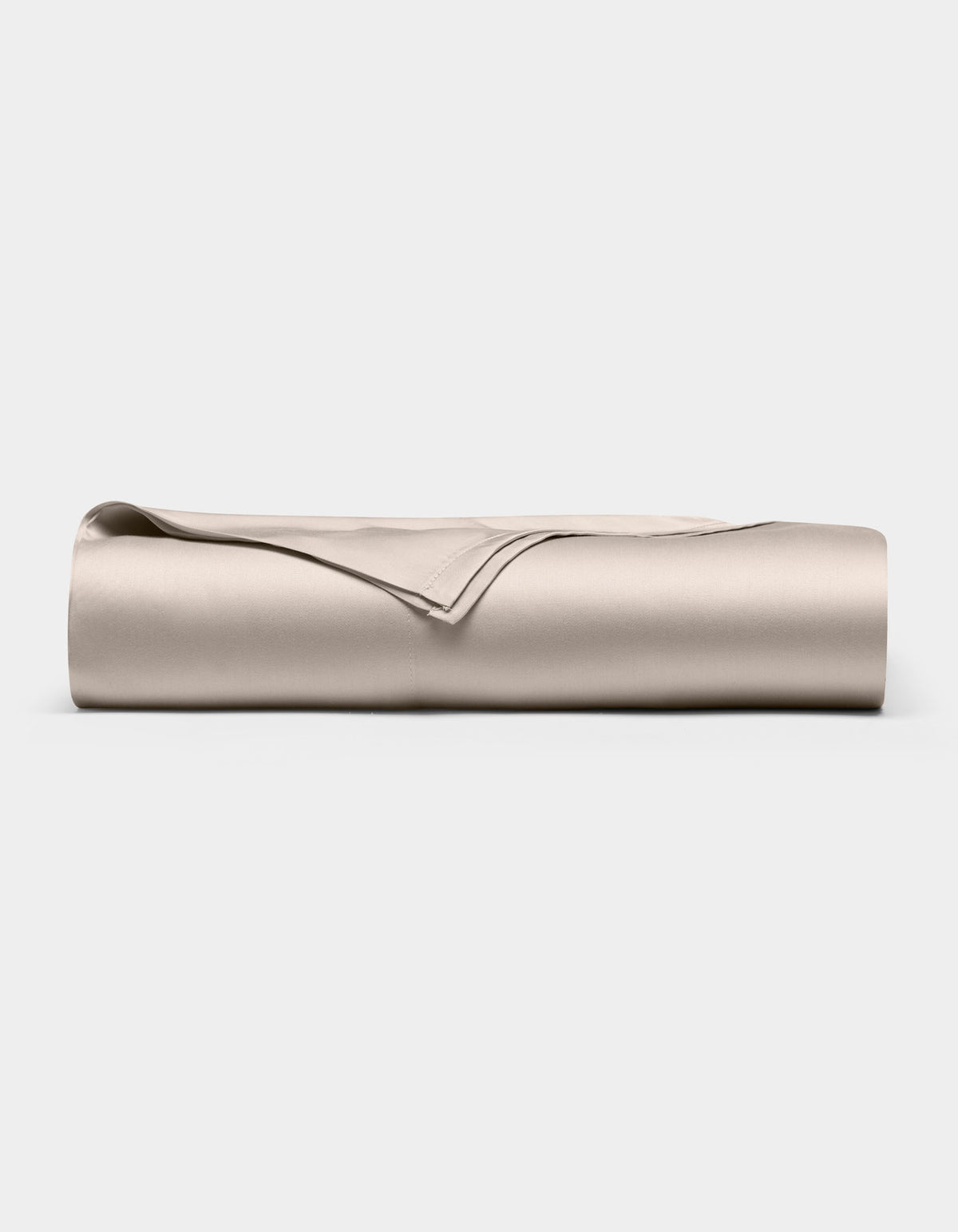 The Cozy Earth Bamboo Flat Sheet, neatly folded in light beige, is displayed on a plain white background.|Color:Driftwood