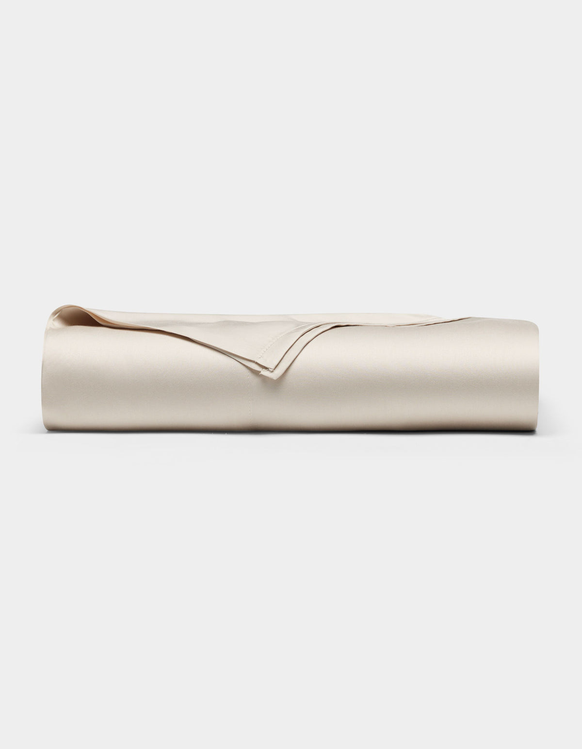 A neatly folded Cozy Earth Bamboo Flat Sheet in light beige or cream, displayed against a plain white background.|Color:Oat
