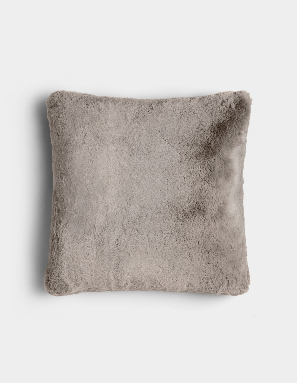 The Cuddle Pillow by Cozy Earth is a square, light gray plush pillow with a soft, fuzzy texture, displayed on a plain white background.|Color:Dove Grey |Size:24" x 24"