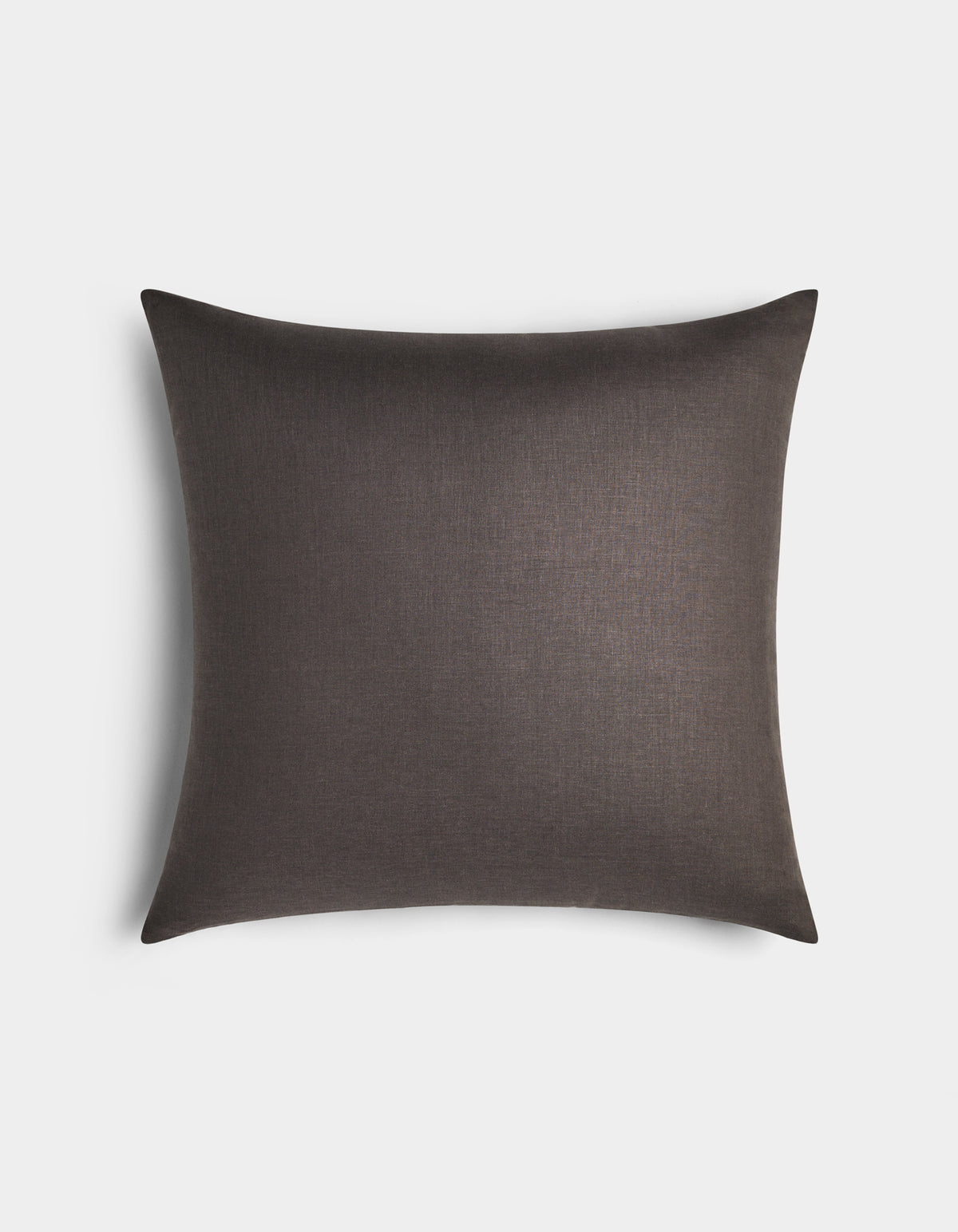 The Cozy Earth Linen Throw Pillow, rectangular and dark gray, is displayed on a plain white background in a top-down view.