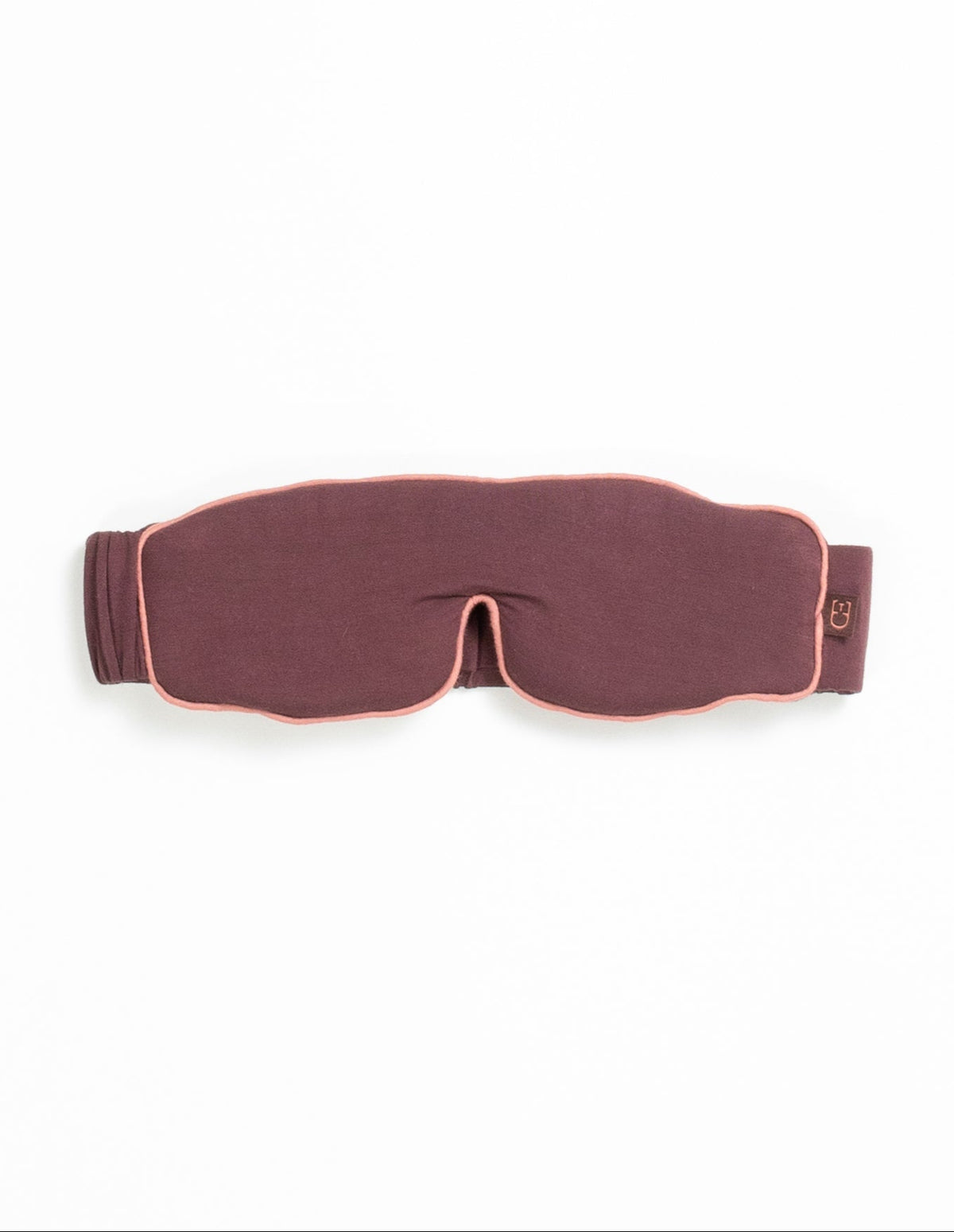 Burgundy sleep mask with white background 