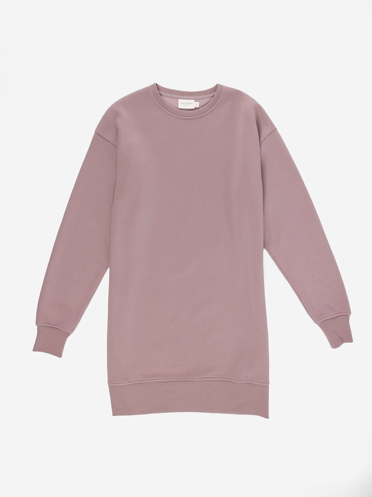 Dusty Orchid CityScape Crewneck Dress with white background 