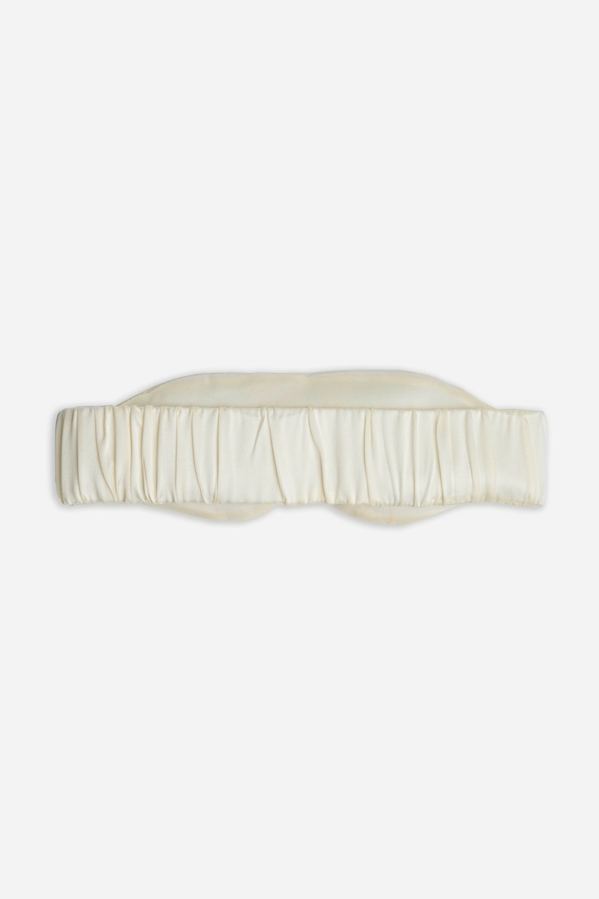 Cream Silk sleep mask on a white background 